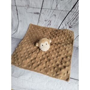 The Children’s Place Brown Tan Monkey Baby Lovey/Blanket Minky Dot Satin